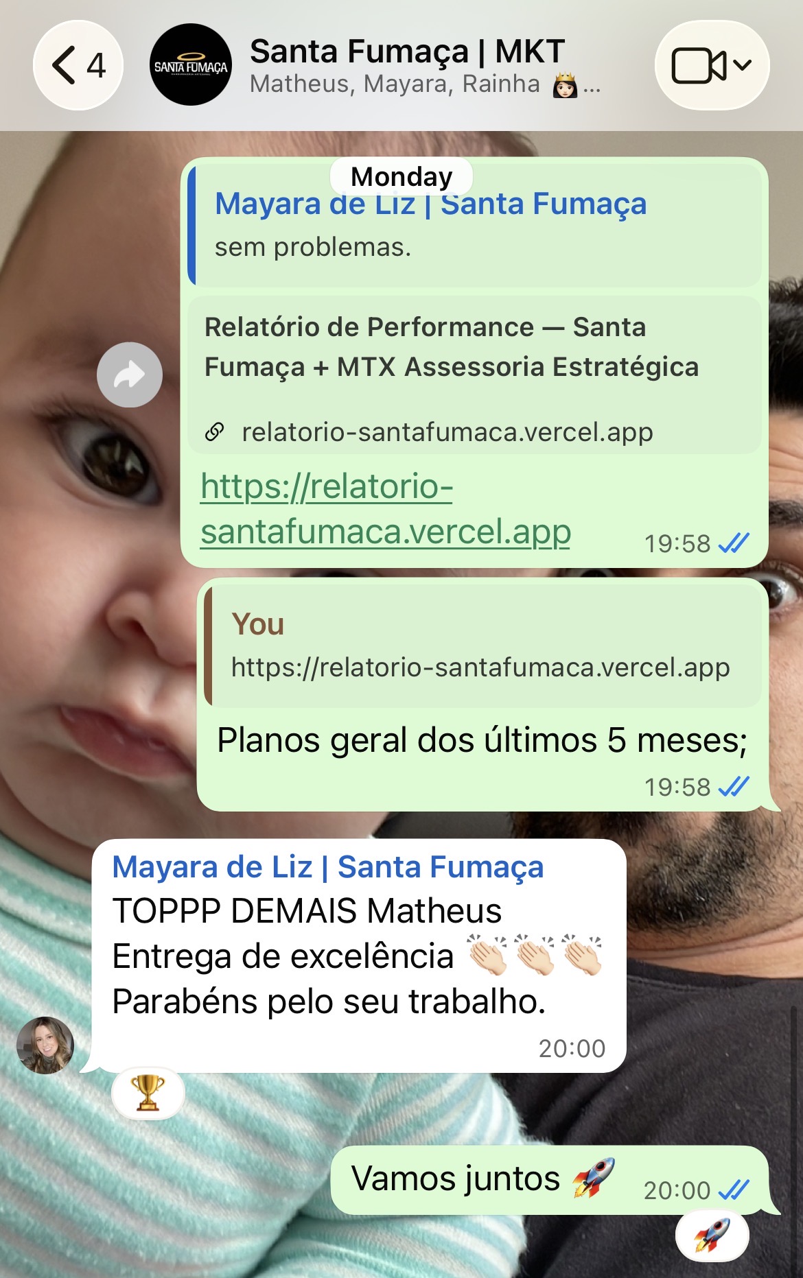 Mayara de Liz, Santa Fumaça — TOPPP DEMAIS Matheus, Entrega de excelência